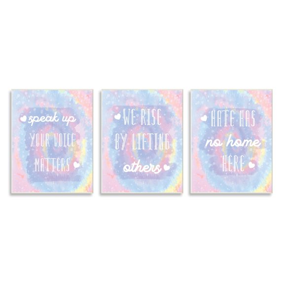 Stupell Industries Speak Up Phrases Tie Dye Inspirational Quotes Wall Plaque, 10 x 15, Design by Daphne Polselli