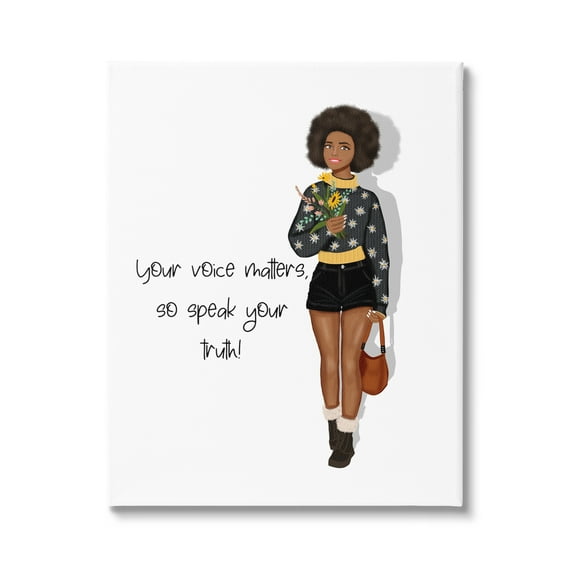 Stupell Industries Speak Your Truth Phrase Inspirational Painting Gallery Wrapped Canvas Art Print Wall Art, 16 x 20