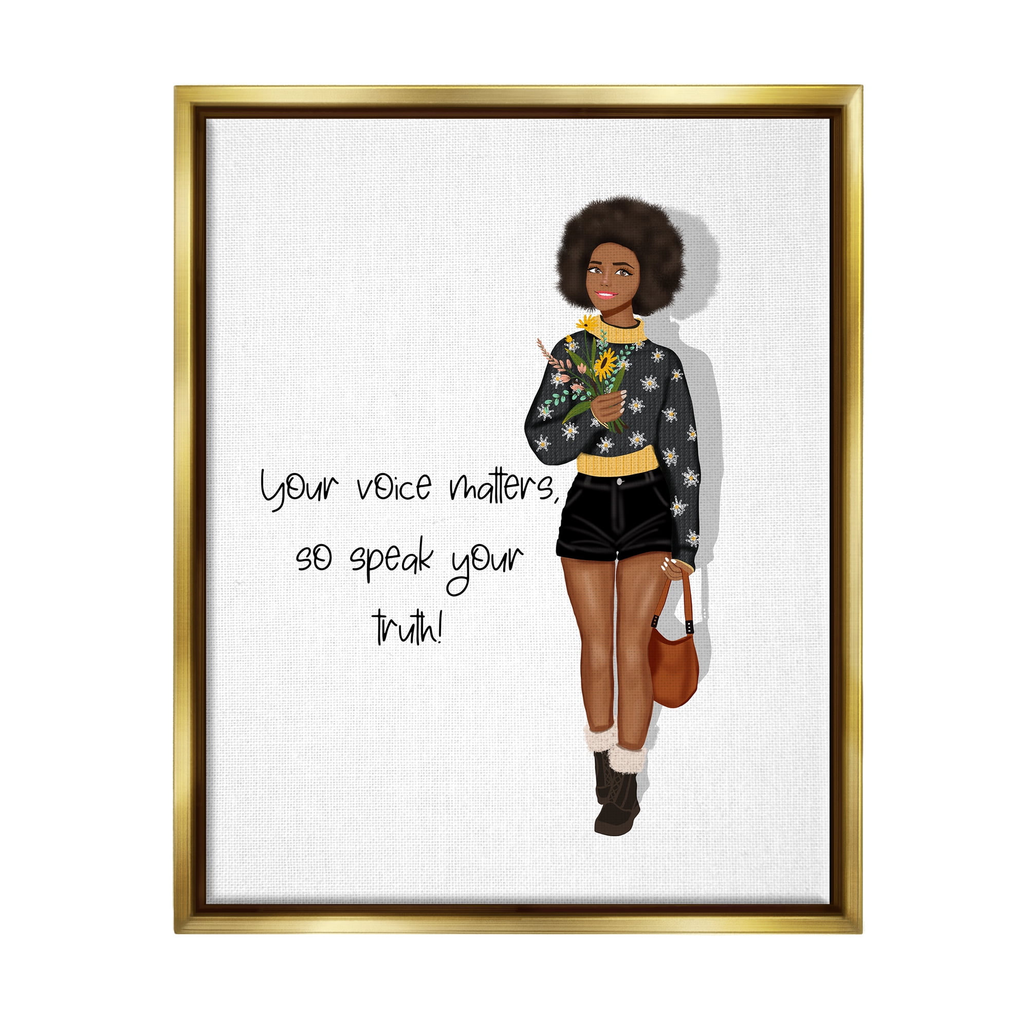 Gold Framed Motivational Quote Canvas Art, 17 x 21