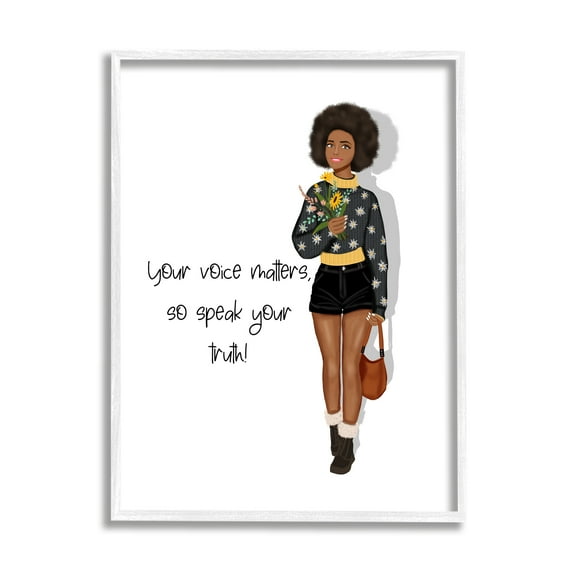 Stupell Industries Speak Your Truth Phrase Inspirational Painting White Framed Art Print Wall Art, 11 x 14