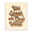 thumbnail image 1 of Stupell Industries Speak with One Voice Quote Colorful Script Typography Design by Daphne Polselli, 1 of 5