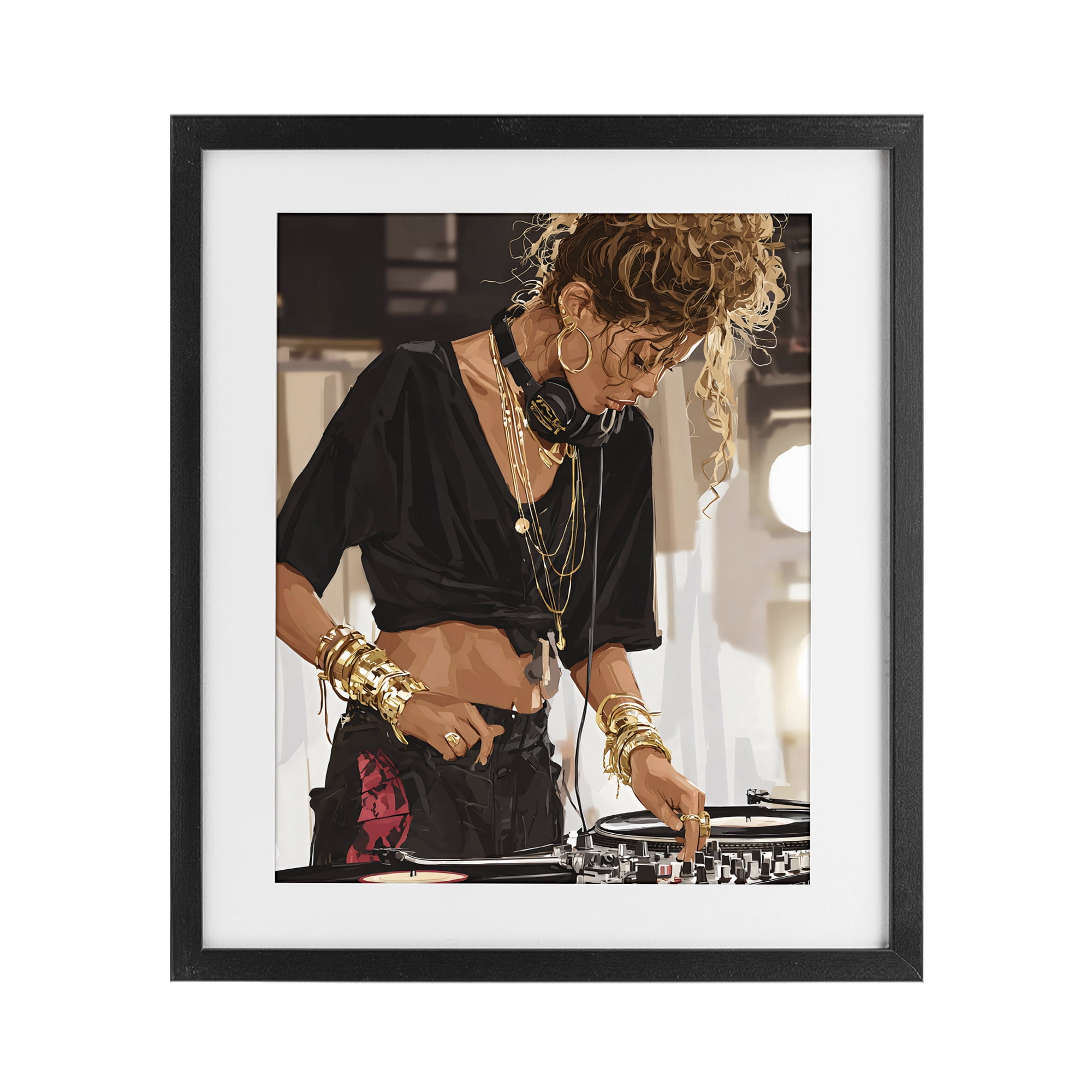 Stupell Industries Speaking Through Music DJ Black Framed Print Under Glass, design by Franklyn Gregory