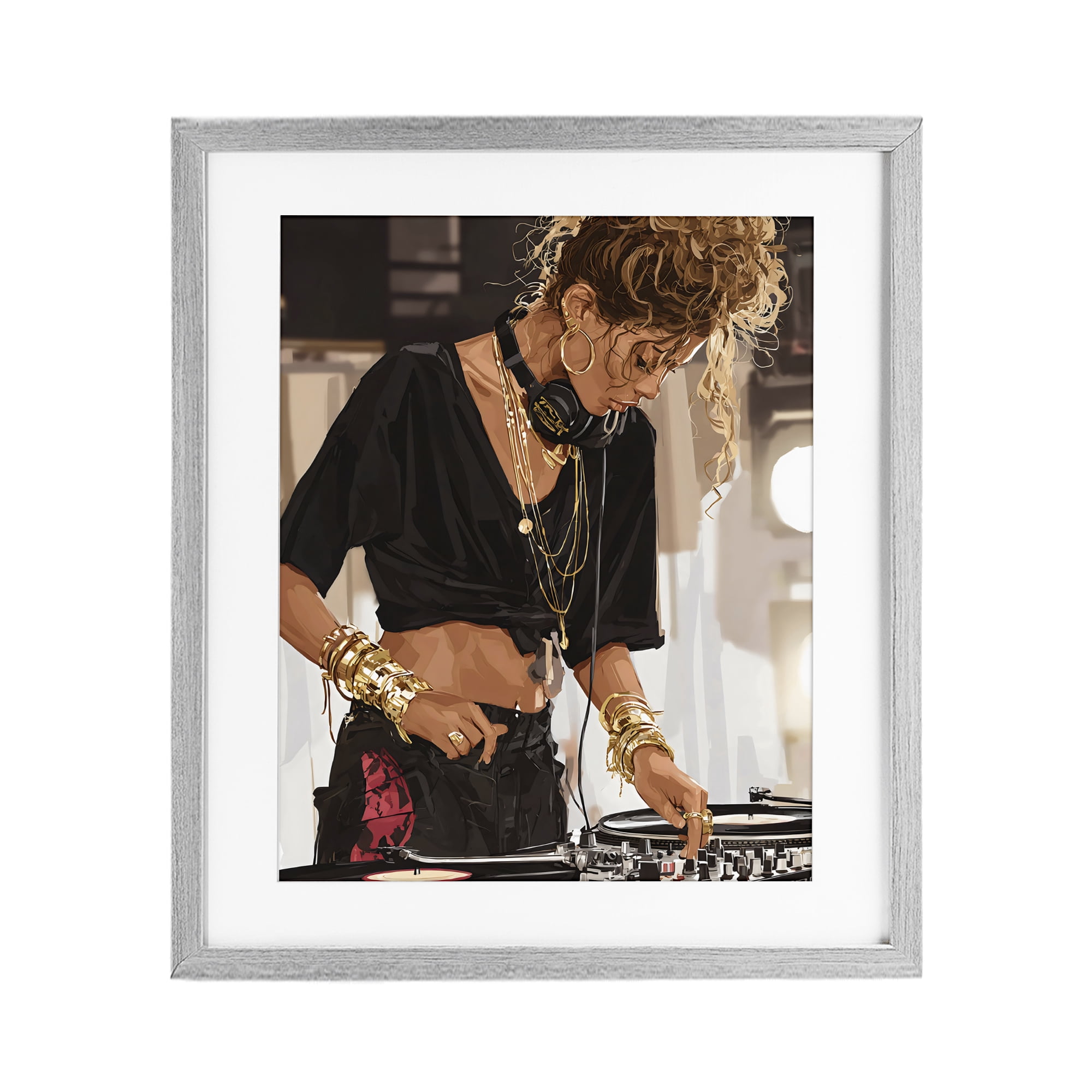 Stupell Industries Speaking Through Music DJ Gray Framed Print Under Glass, design by Franklyn Gregory