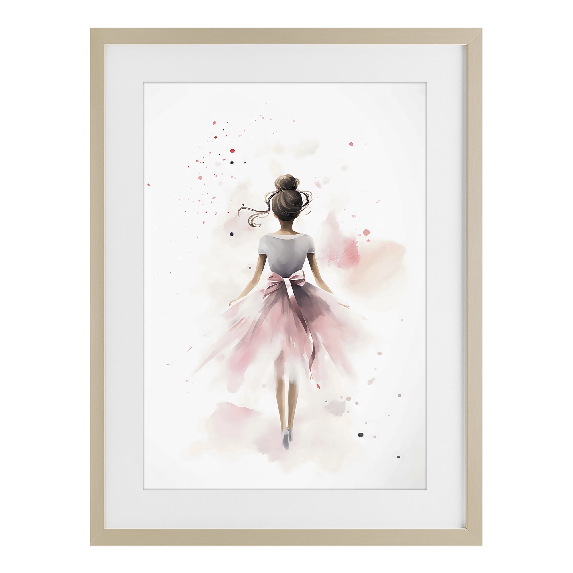 Stupell Industries Speckled Ballerina View Birch Framed Print Under Glass, design by Creative Studio