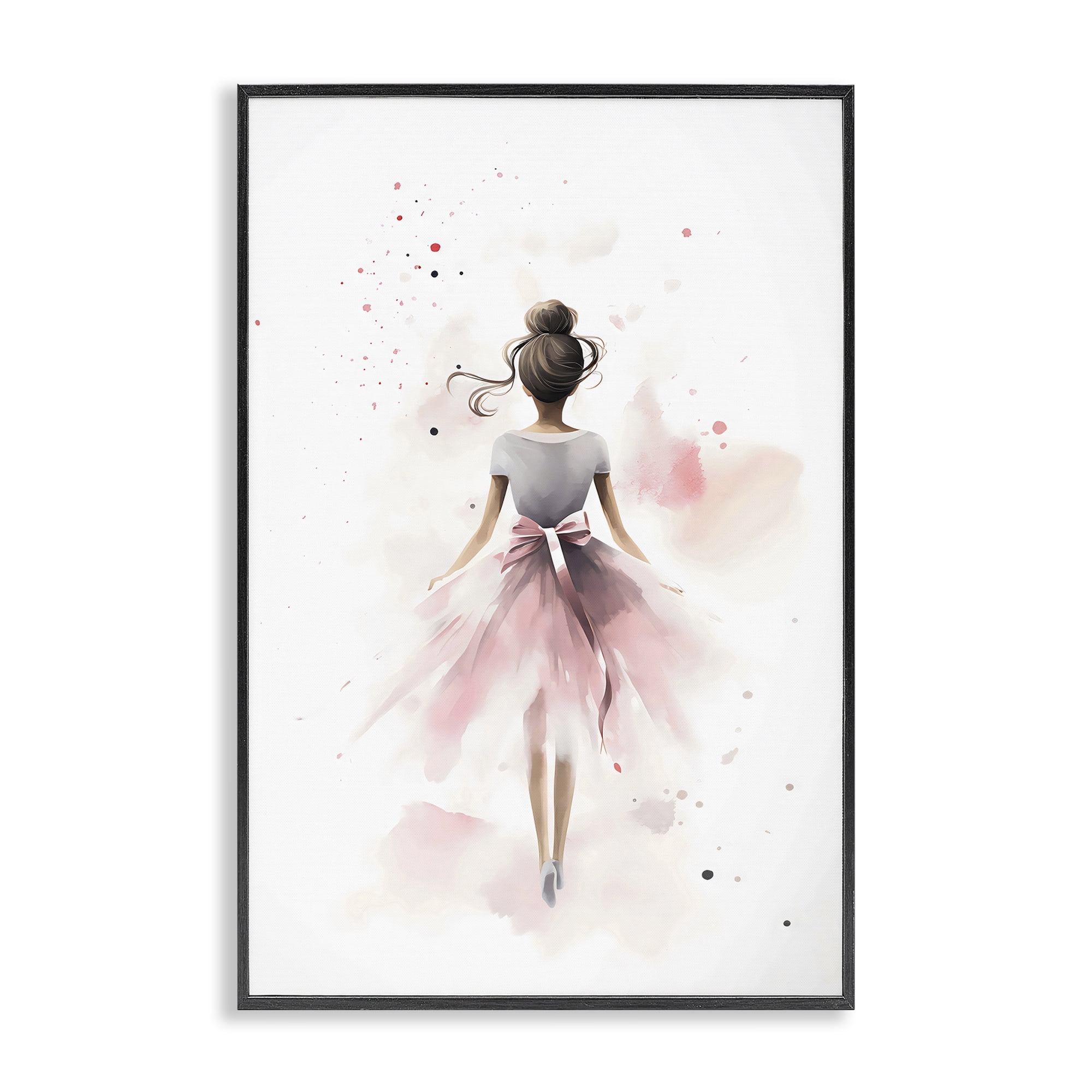 Stupell Industries Speckled Ballerina View Black Framed Giclee Art, design by Creative Studio