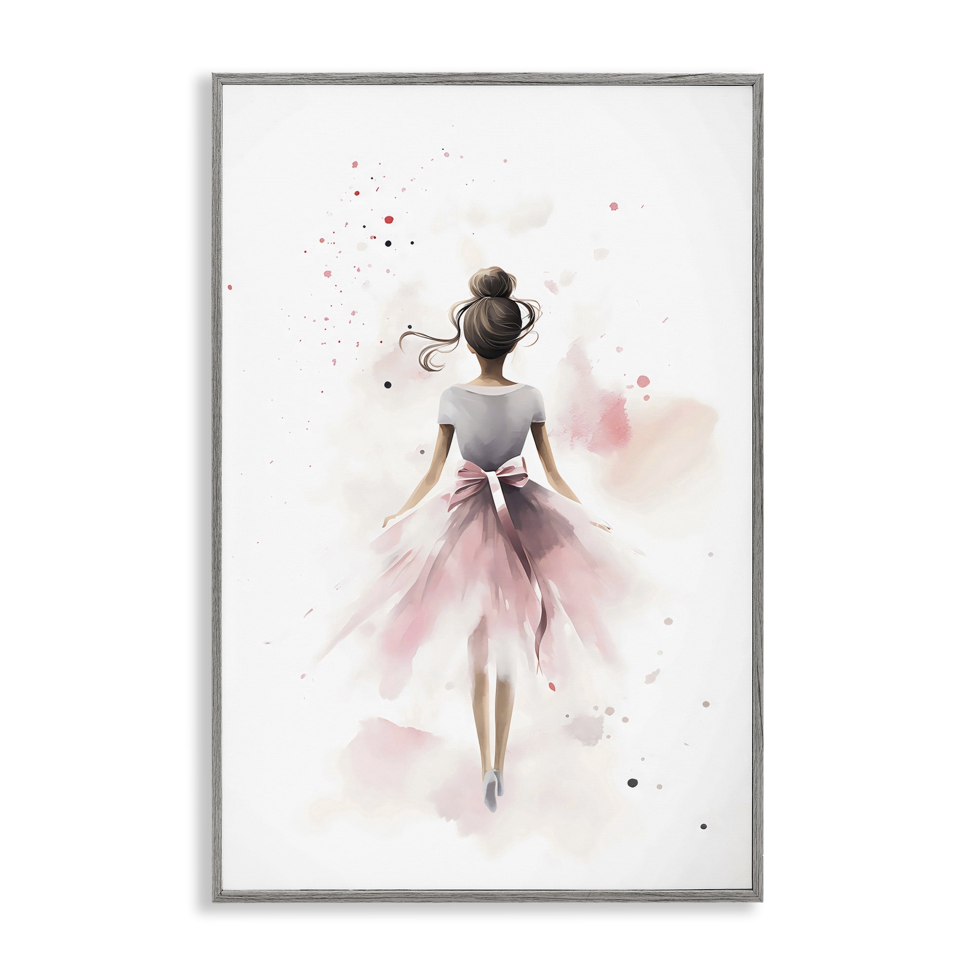 Stupell Industries Speckled Ballerina View Gray Framed Giclee Art, design by Creative Studio