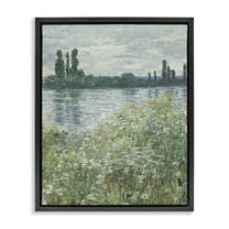 Stupell Industries Speckled Classic Landscape Landscape Painting Black Floater Framed Art Print Wall Art, 17 x 21