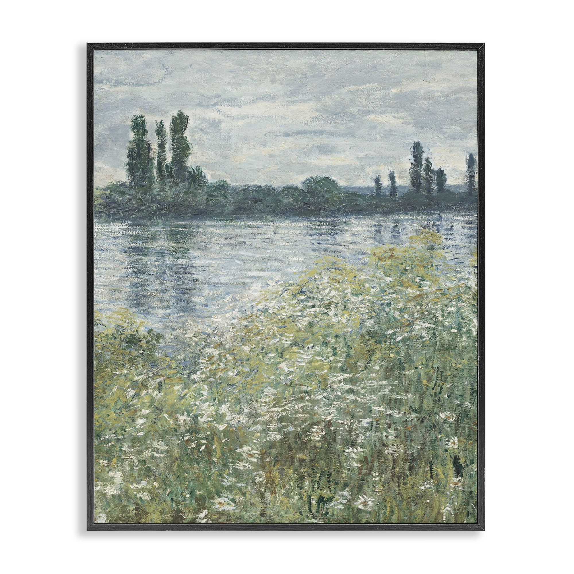 Stupell Industries Speckled Classic Landscape Landscape Painting Black Framed Art Print Wall Art, 16 x 20