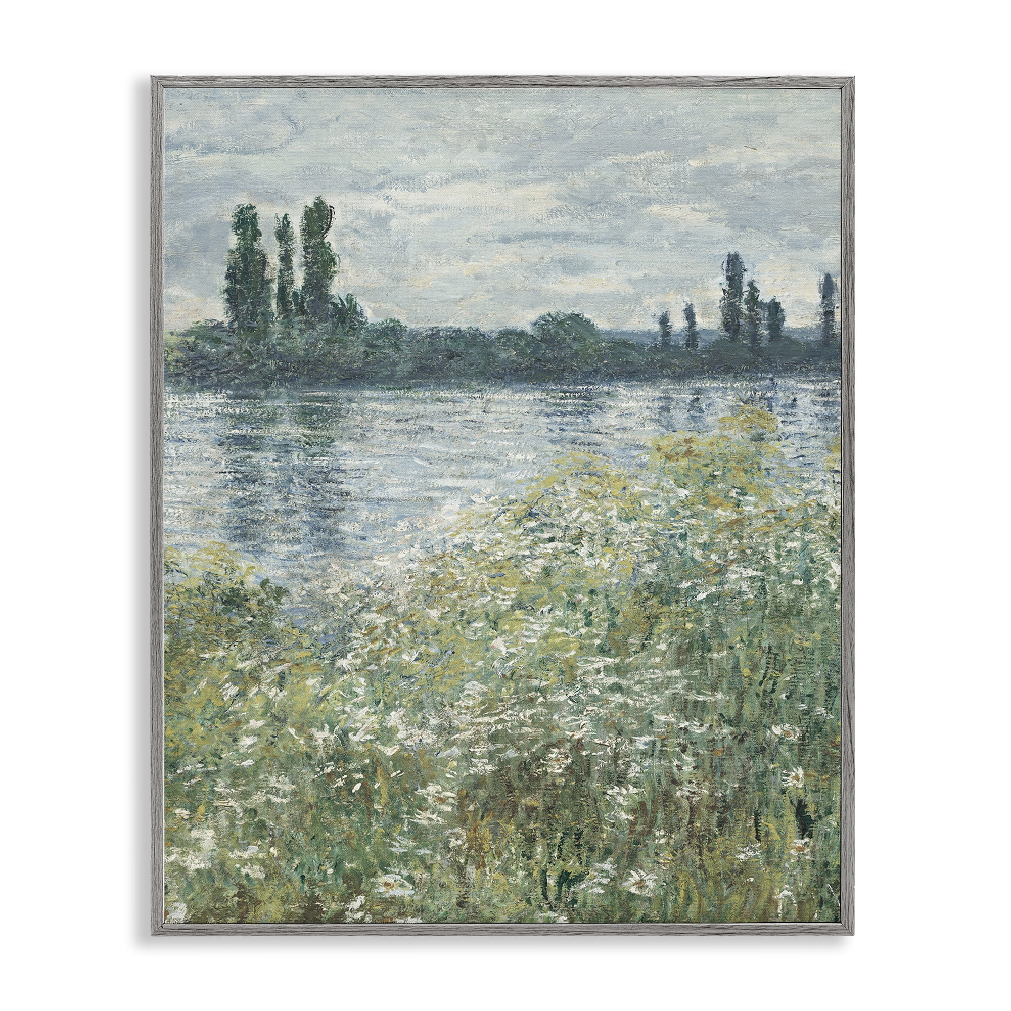 Stupell Industries Speckled Classic Landscape Landscape Painting Gray Framed Art Print Wall Art, 24 x 30