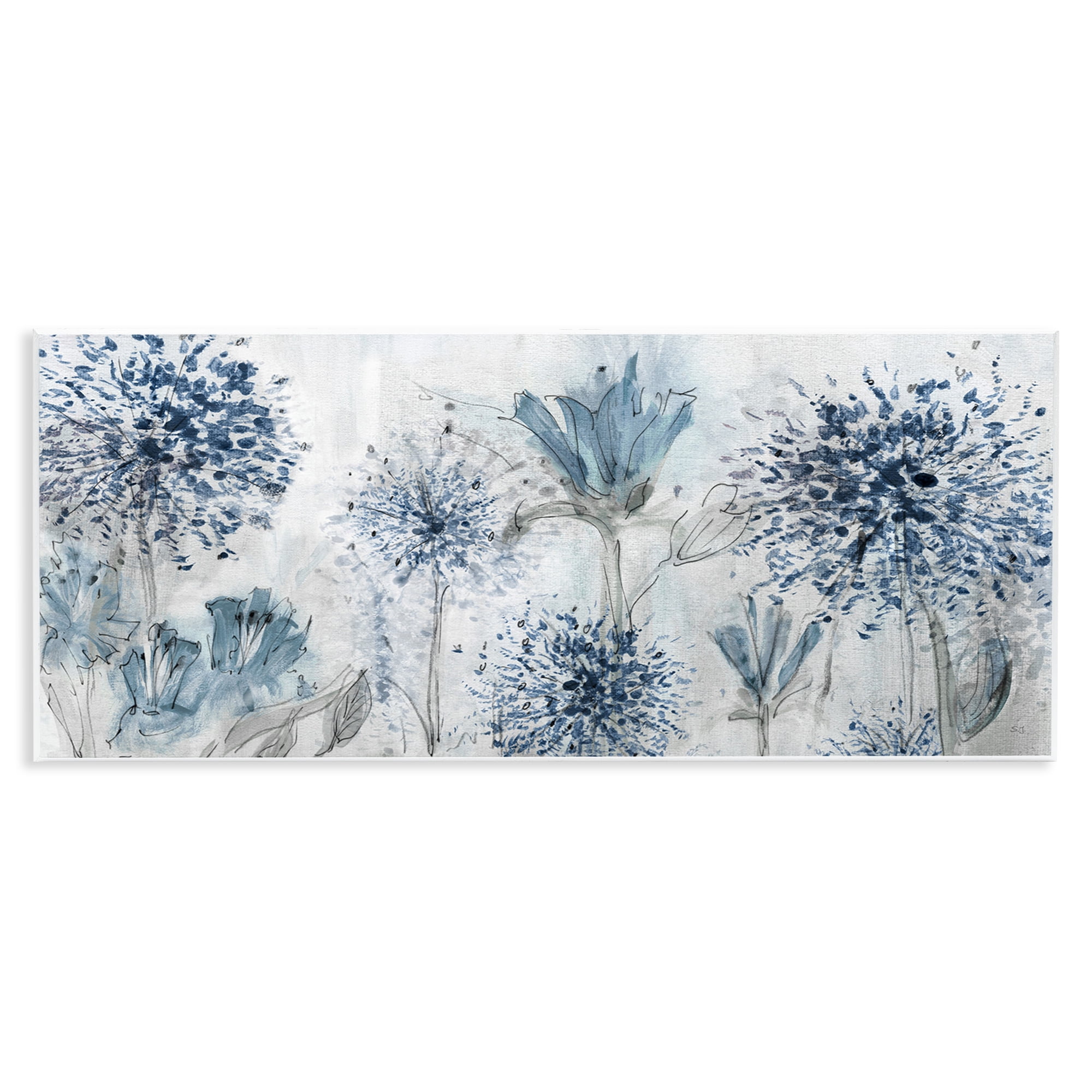 Stupell Industries Speckled Flower Impressions Botanical & Floral Painting Unframed Art Print Wall Art, 17 x 7