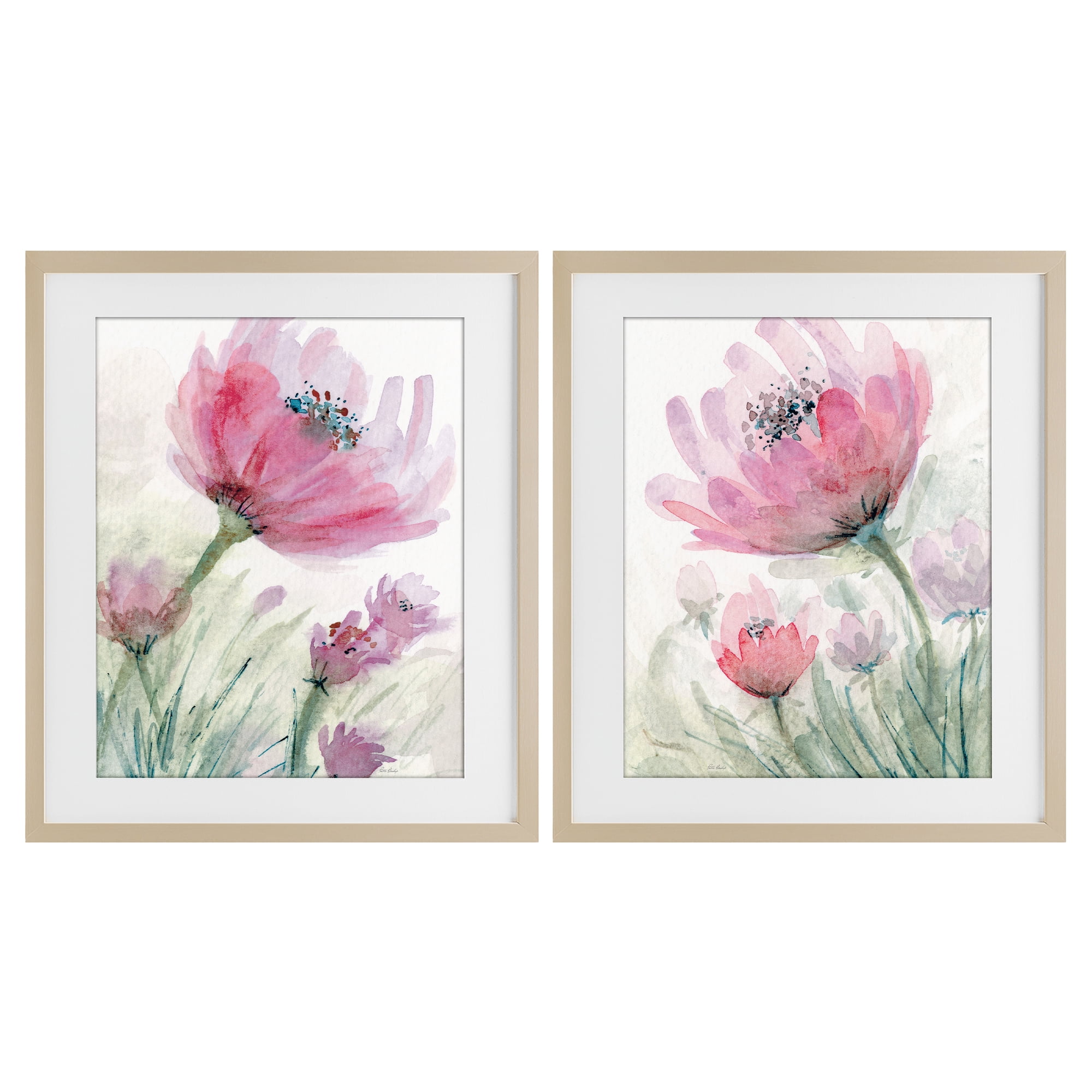 Stupell Industries Speckled Flower Stamens 2 Piece Birch Framed Print Under Glass Set, design by Patti Bishop