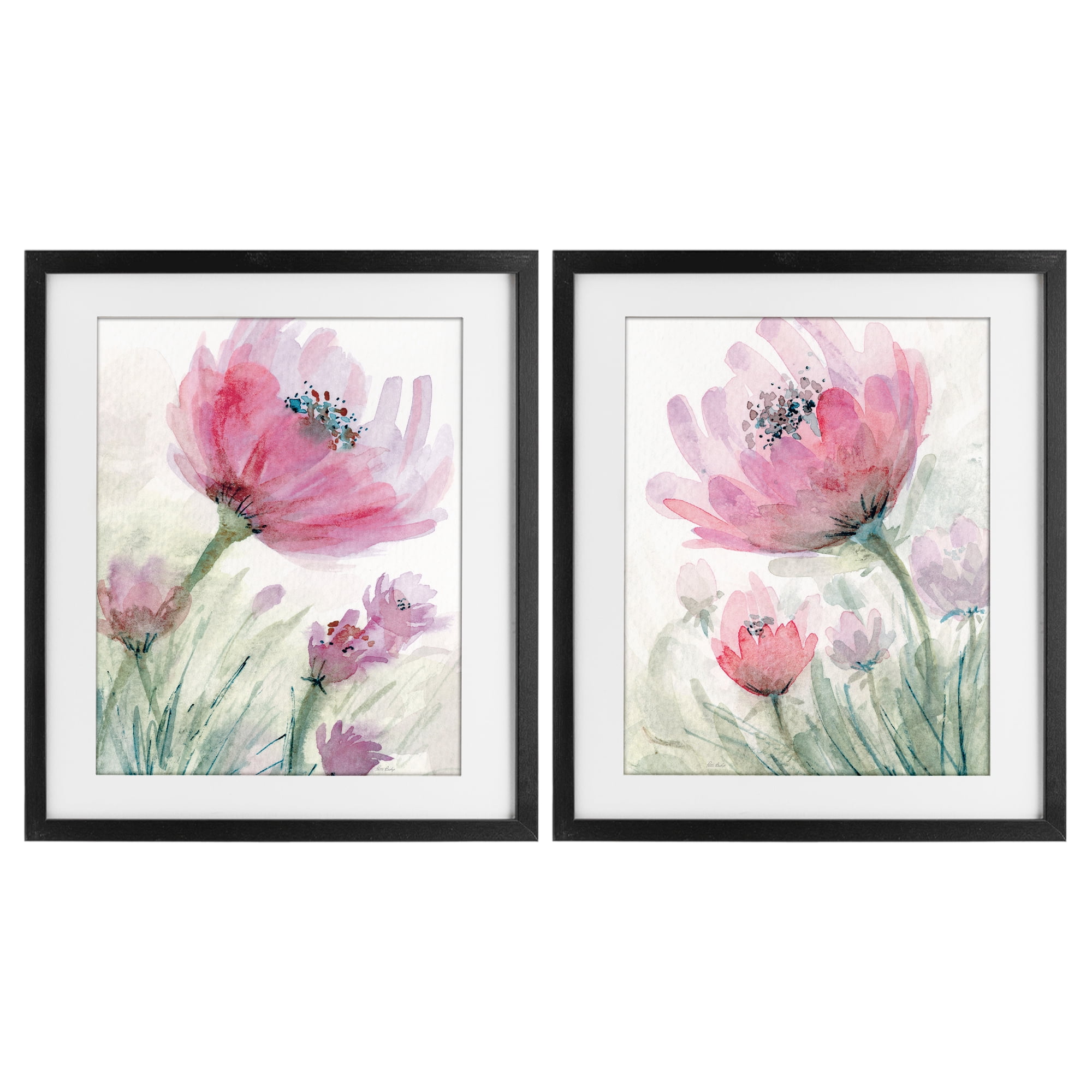 Stupell Industries Speckled Flower Stamens 2 Piece Black Framed Print Under Glass Set, design by Patti Bishop