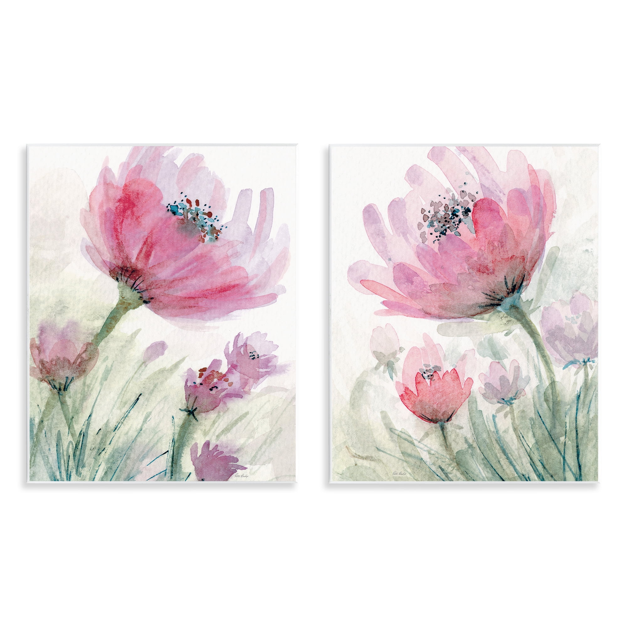 Stupell Industries Speckled Flower Stamens 2 Piece Wall Plaque Art Set, design by Patti Bishop
