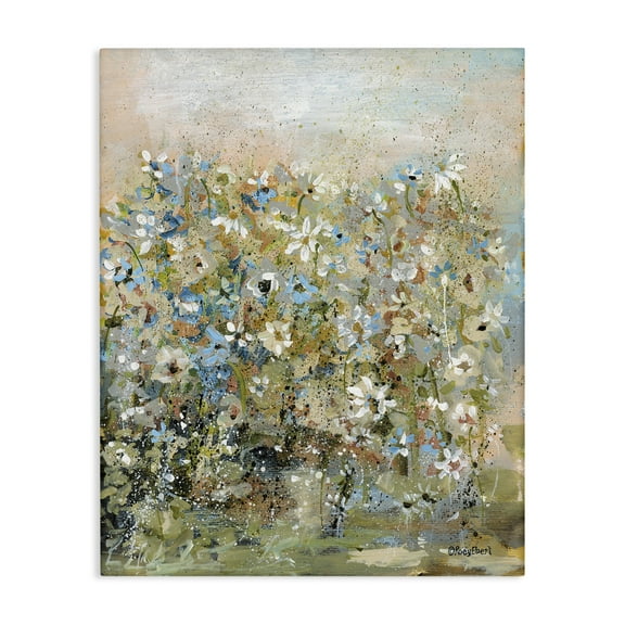 Stupell Industries Speckled Garden Flowers Floral Painting Wrapped Canvas Canvas Art Print Wall Art, 24 x 30
