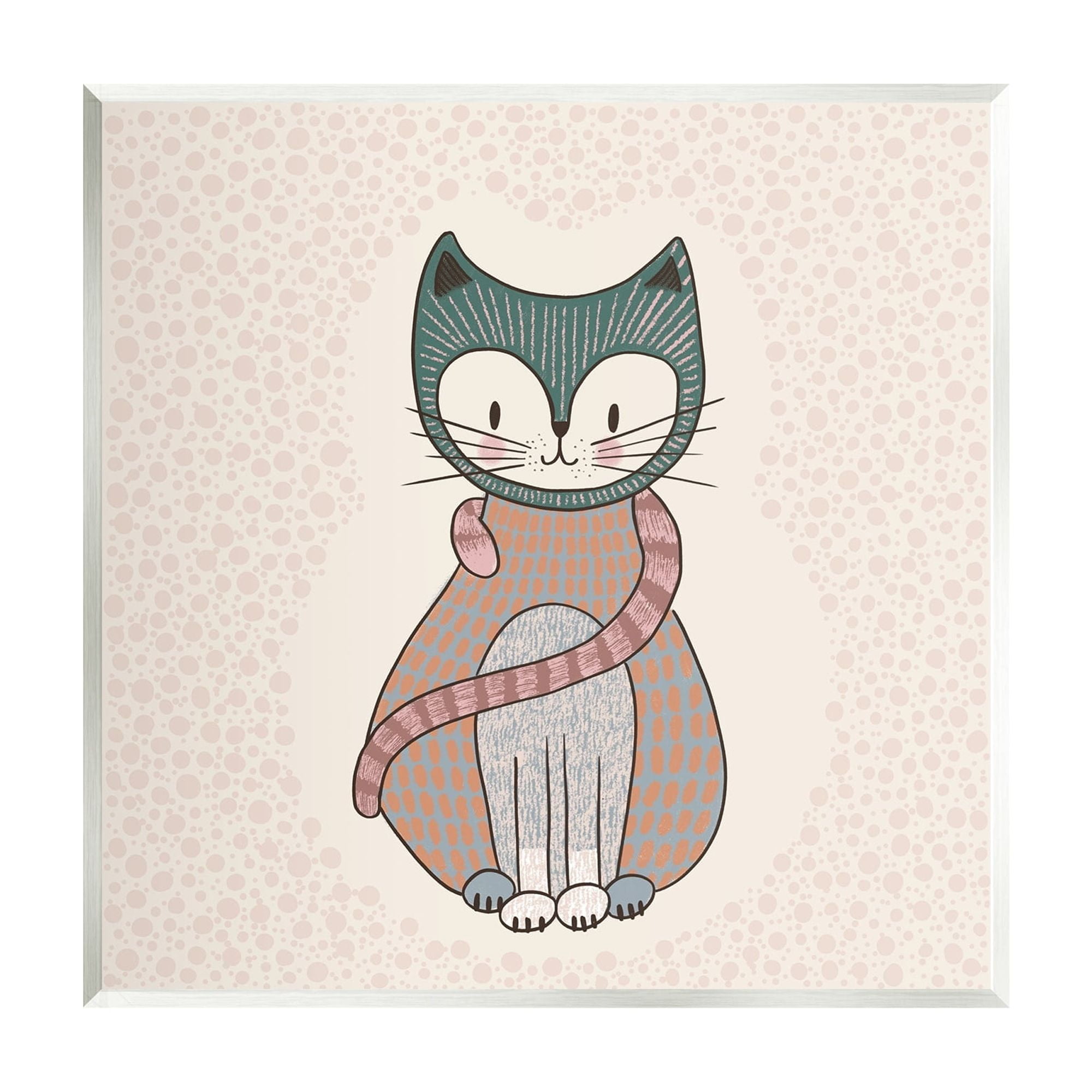 Stupell Industries Speckled Kitty Cat Patterned Shapes Animal Design Graphic Art Unframed Art Print Wall Art, Design by Birgit Maria Kiennast