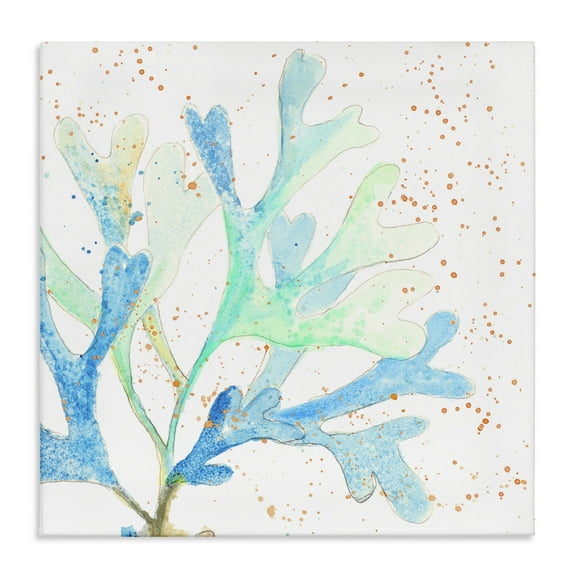 Stupell Industries Speckled Modern Coral Coastal Painting Gallery Wrapped Canvas Art Print Wall Art, 17 x 17