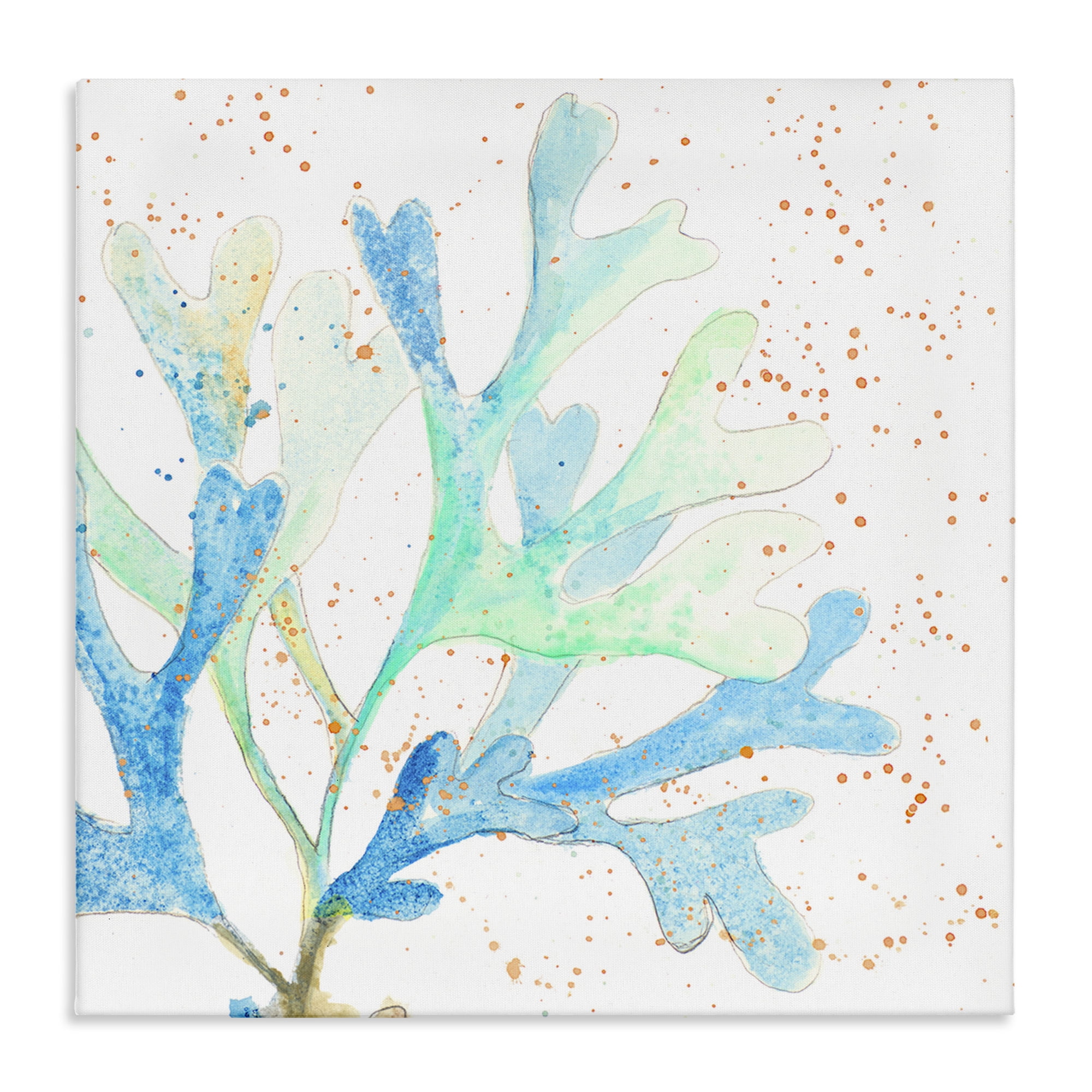 Stupell Industries Speckled Modern Coral Coastal Painting Gallery Wrapped Canvas Art Print Wall Art, 24 x 24