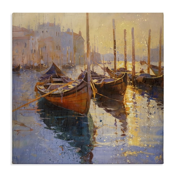 Stupell Industries Speckled Venice Boats Canvas Wall Art, design by Marta Wiley
