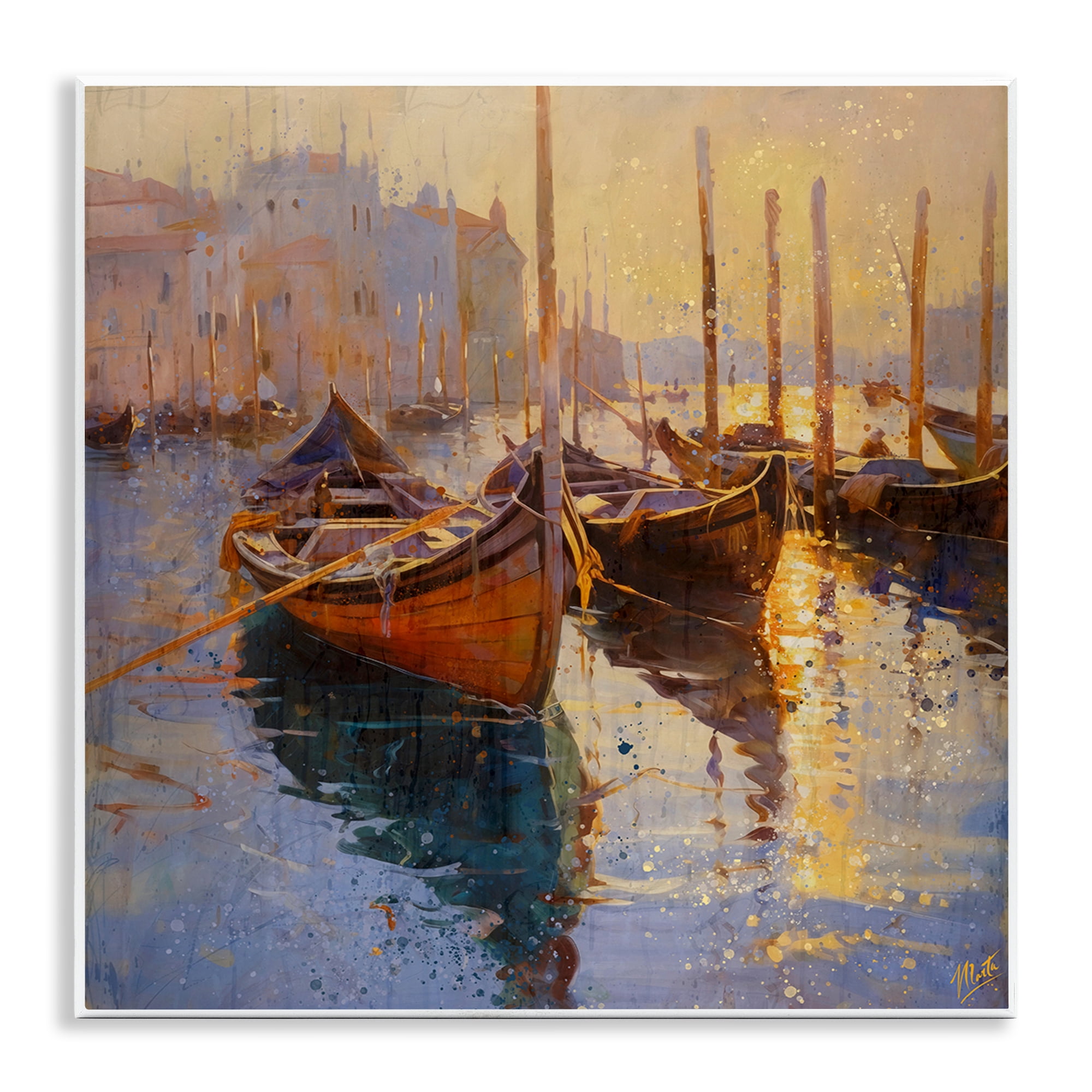 Stupell Industries Speckled Venice Boats Wall Plaque Art, design by Marta Wiley