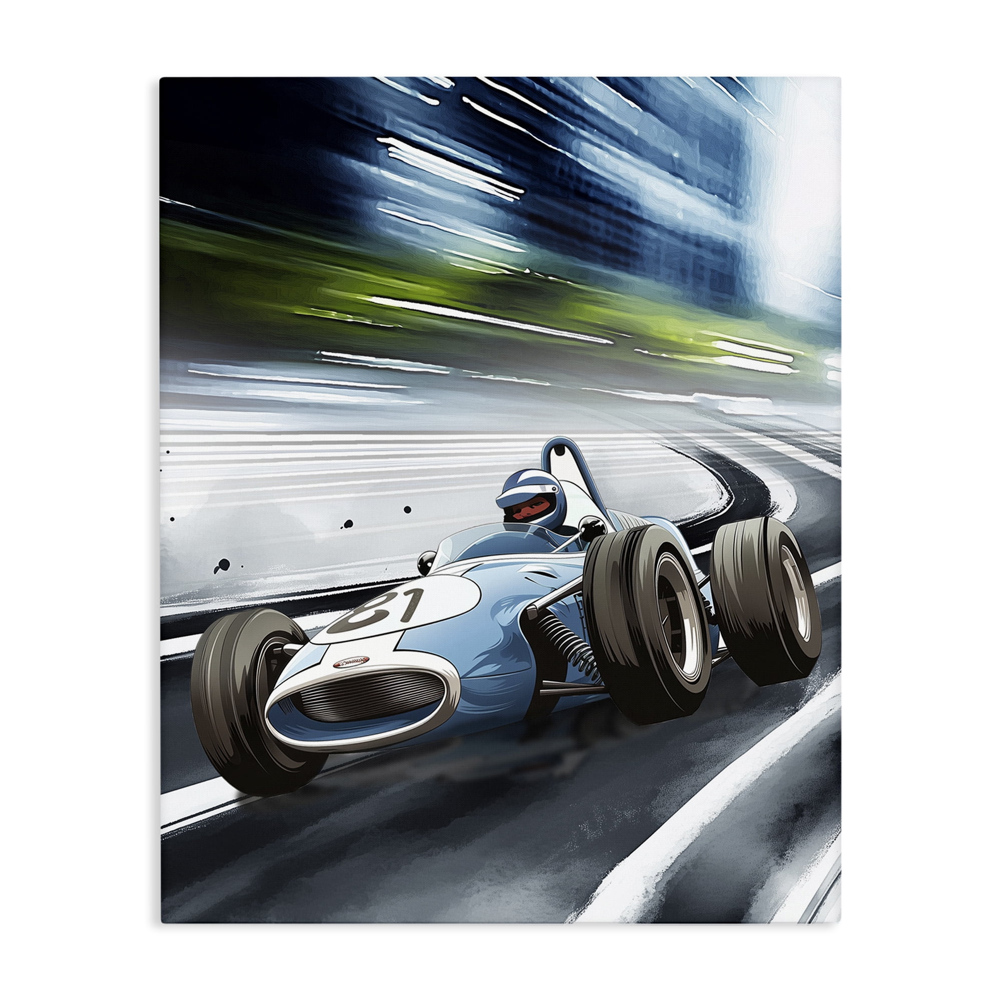 Stupell Industries Speeding Racecar Driver Canvas Wall Art, design by Christine Simpson Art