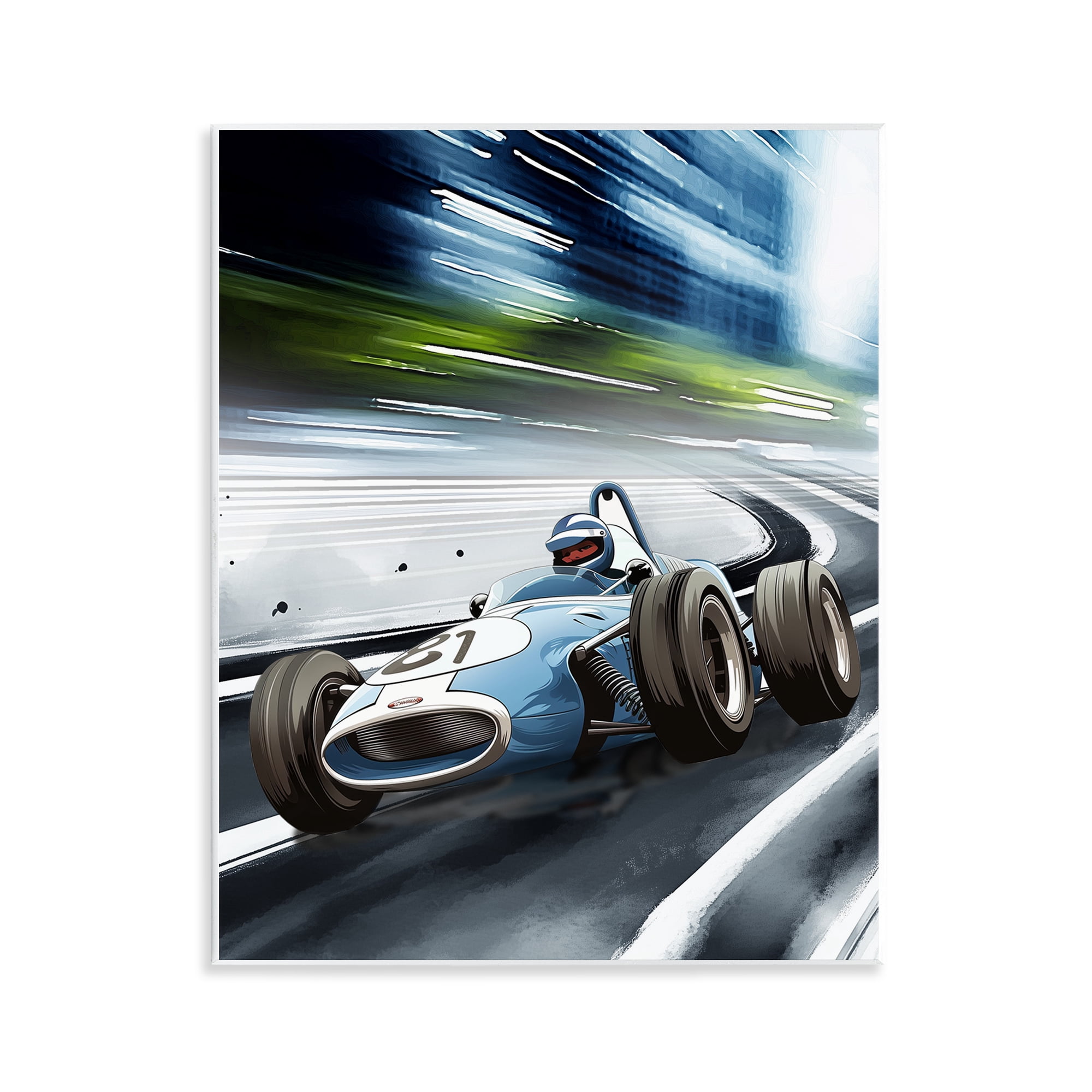 Stupell Industries Speeding Racecar Driver Wall Plaque Art, design by Christine Simpson Art