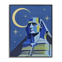 Stupell Industries Sphinx with Moon Buildings & Architecture Painting Black Framed Art Print Wall Art, 11 x 14