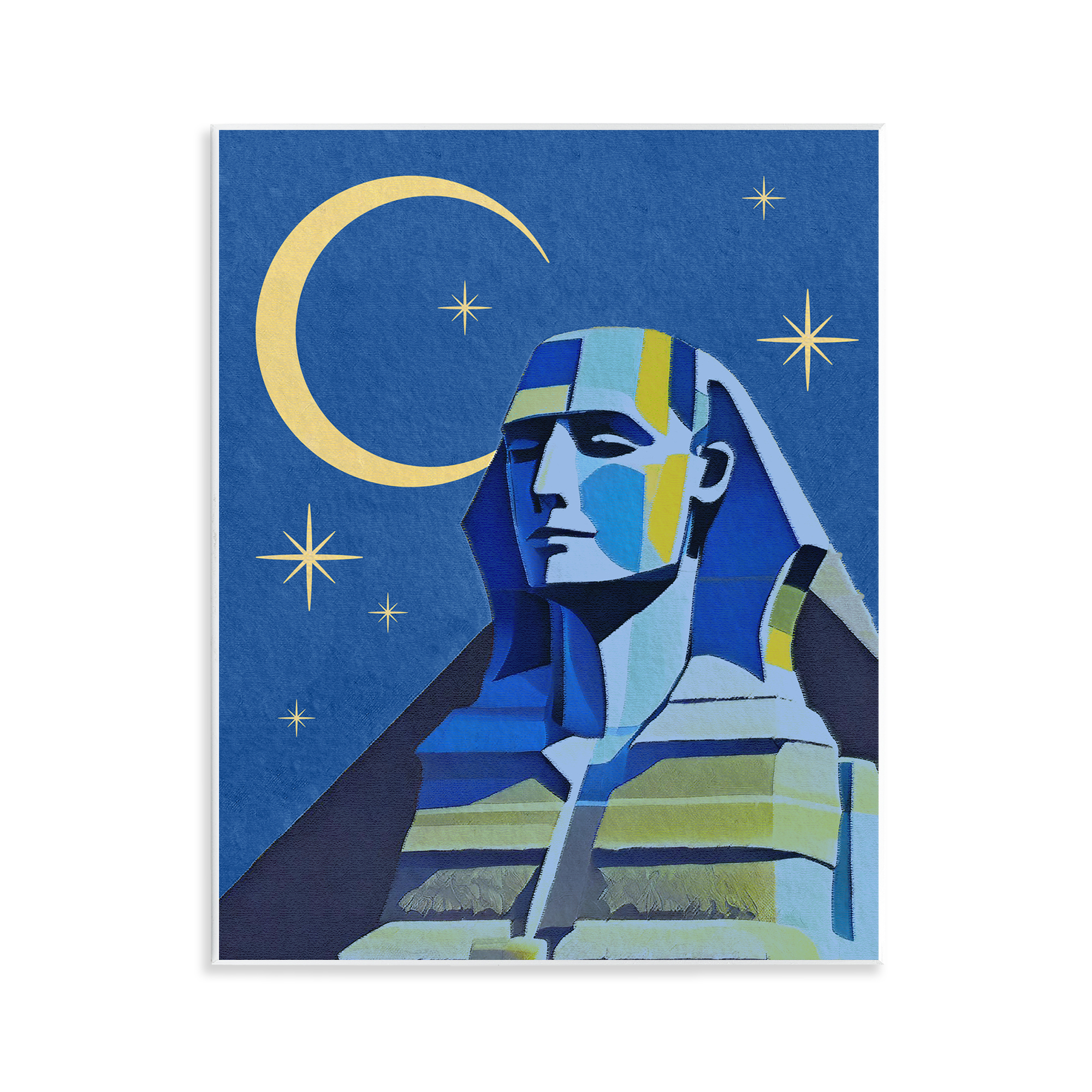 Stupell Industries Sphinx with Moon Buildings & Architecture Painting Unframed Art Print Wall Art, 11 x 14