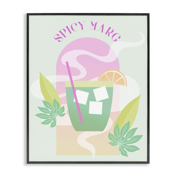 Stupell Industries Spicy Marg Cocktail Food & Beverage Painting Black Framed Art Print Wall Art, 11 x 14