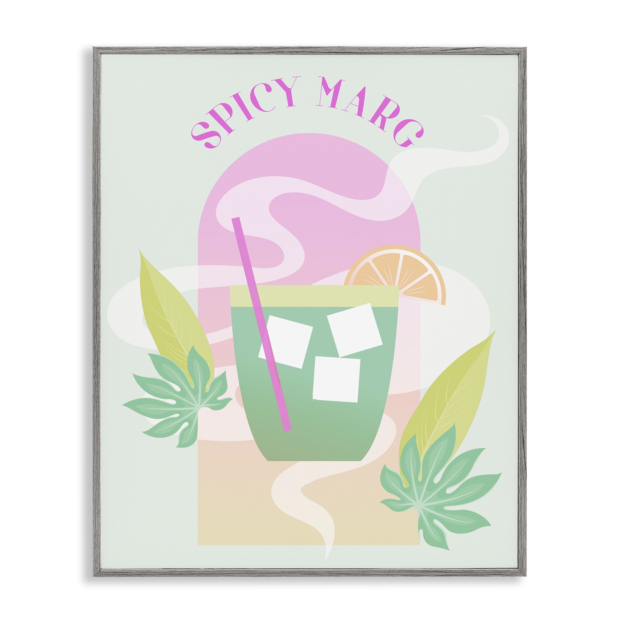 Stupell Industries Spicy Marg Cocktail Food & Beverage Painting Gray Framed Art Print Wall Art, 11 x 14