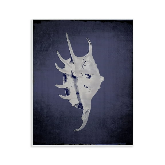 Stupell Industries Spider Conch on Indigo Nautical & Beach Painting Unframed Art Print Wall Art, 11 x 14