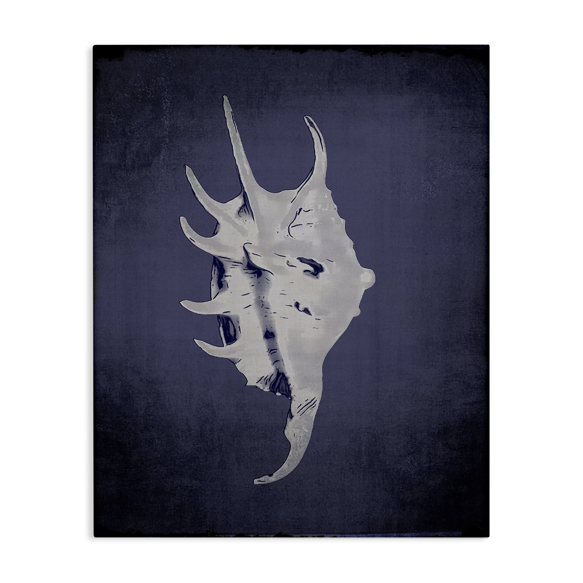 Stupell Industries Spider Conch on Indigo Nautical & Beach Painting Wrapped Canvas Art Print Wall Art, 16 x 20