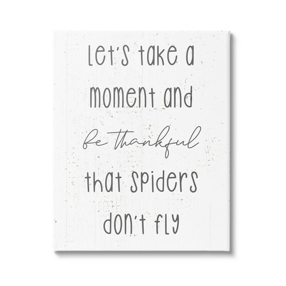 Stupell Industries Spiders Don't Fly Humor Graphic Art Gallery Wrapped Canvas Print Wall Art, Design by Daphne Polselli