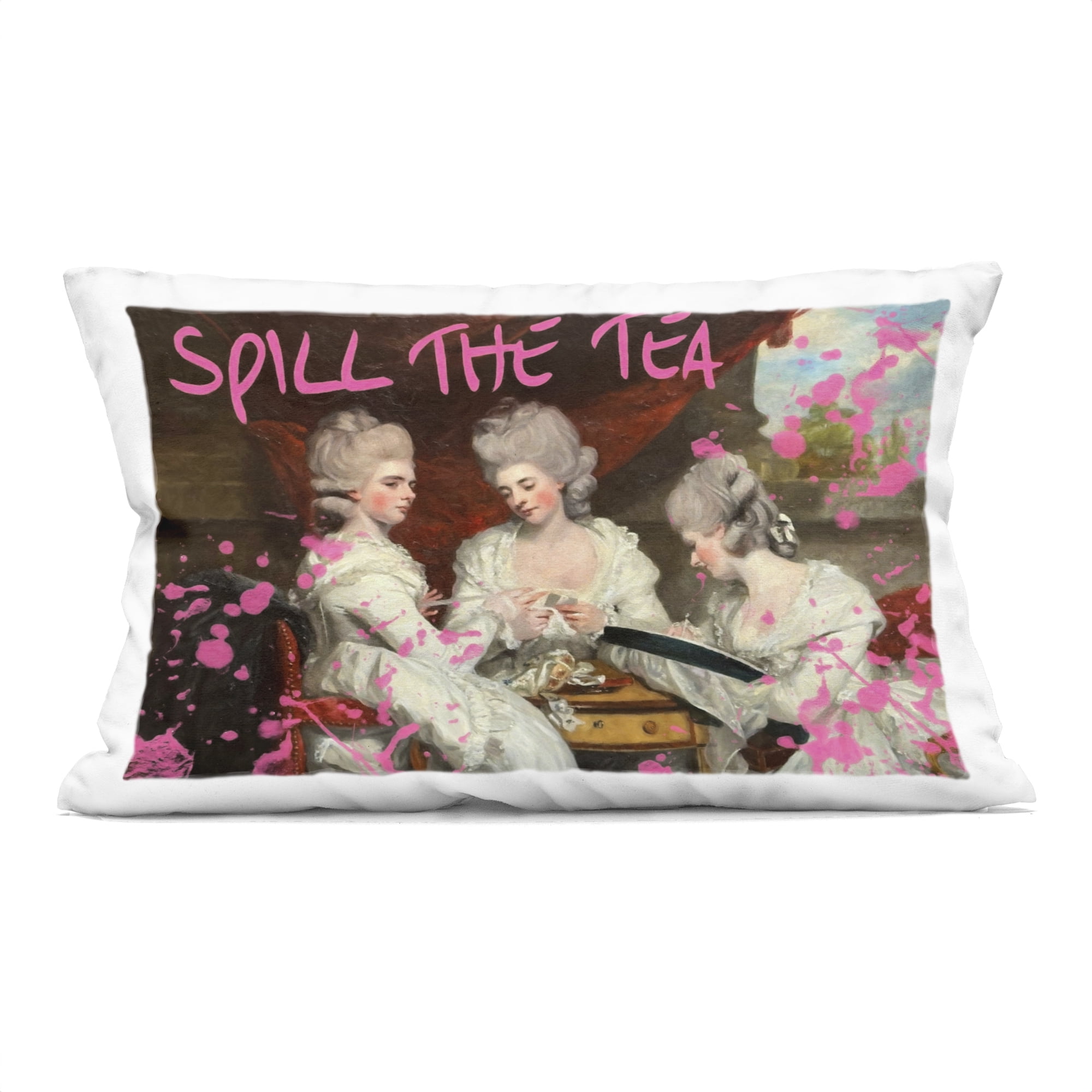 Stupell Industries Spill The Tea Iconic Ladies Decorative Printed Throw Pillow, design by Grotto Studios