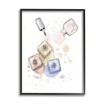 Stupell Industries Spilled Glam Nail Polish Graphic Art Black Framed Art Print Wall Art, Design by Alison Petrie