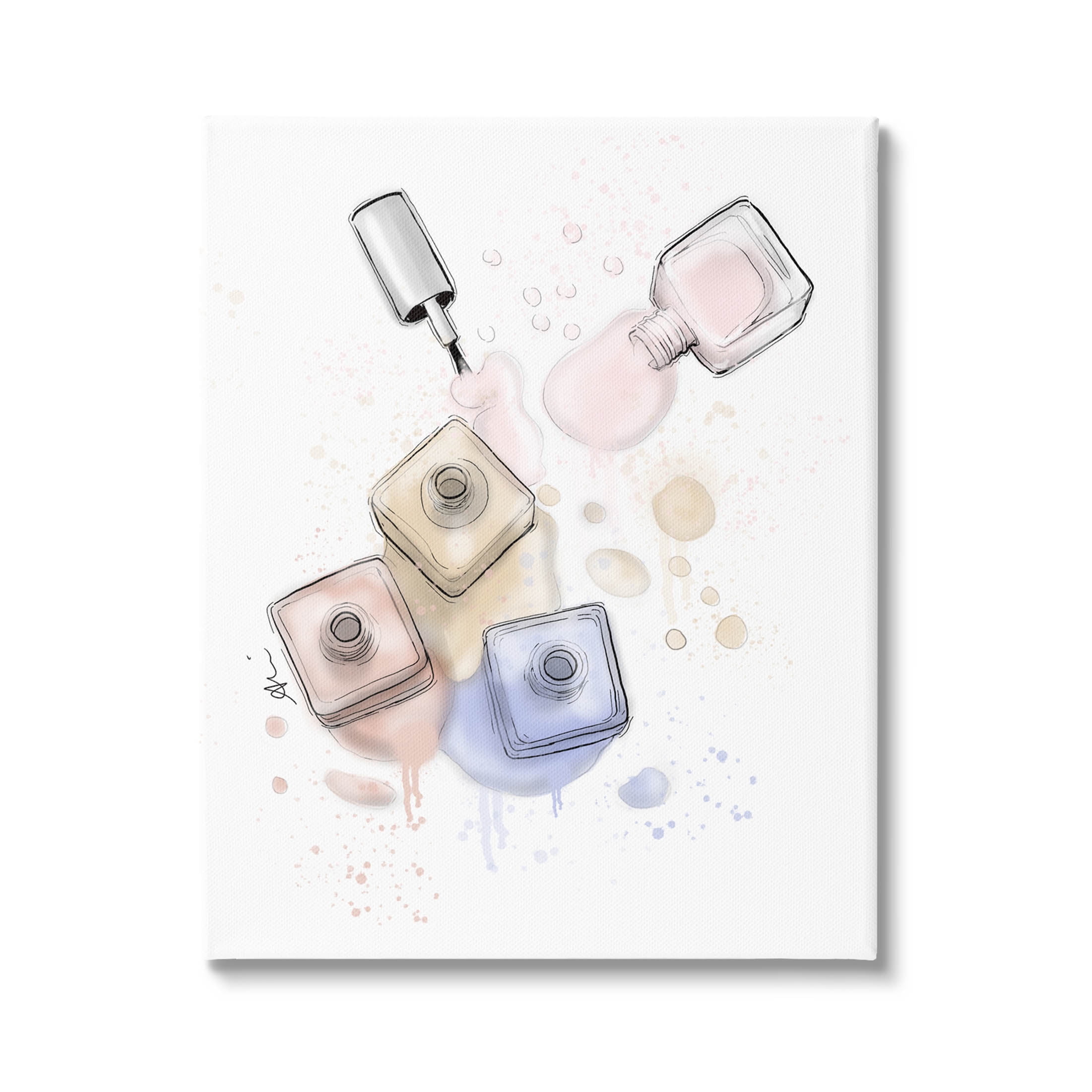 Stupell Industries Spilled Glam Nail Polish Graphic Art Gallery Wrapped Canvas Print Wall Art, Design by Alison Petrie