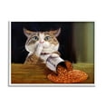 thumbnail image 1 of Stupell Industries Spilled The Beans Humorous Cat Kitchen Animal Painting Painting White Framed Art Print Wall Art, Design by Lucia Heffernan, 1 of 5