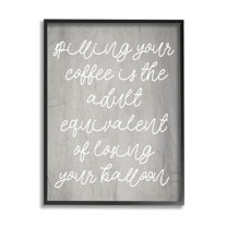 Stupell Industries Spilling Your Coffee Funny Graphic Art Black Framed Art Print Wall Art, Design by Lil' Rue