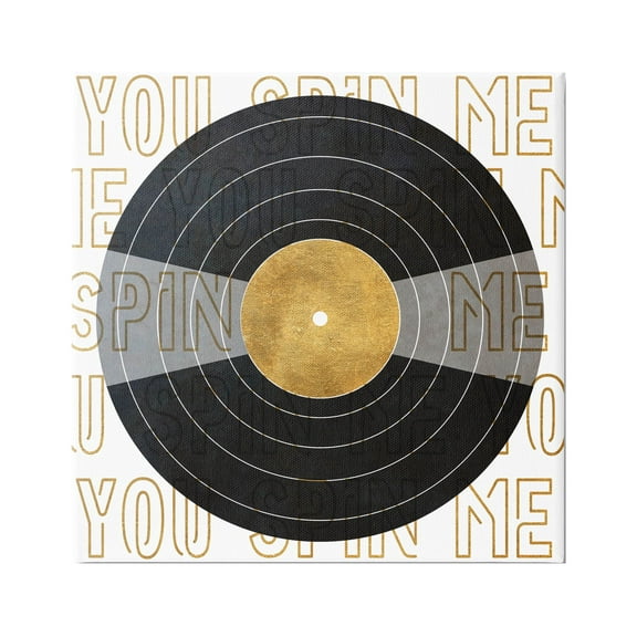 Stupell Industries Spin Me Vinyl Record Phrase Graphic Art Gallery Wrapped Canvas Print Wall Art, Design by Sundance Group