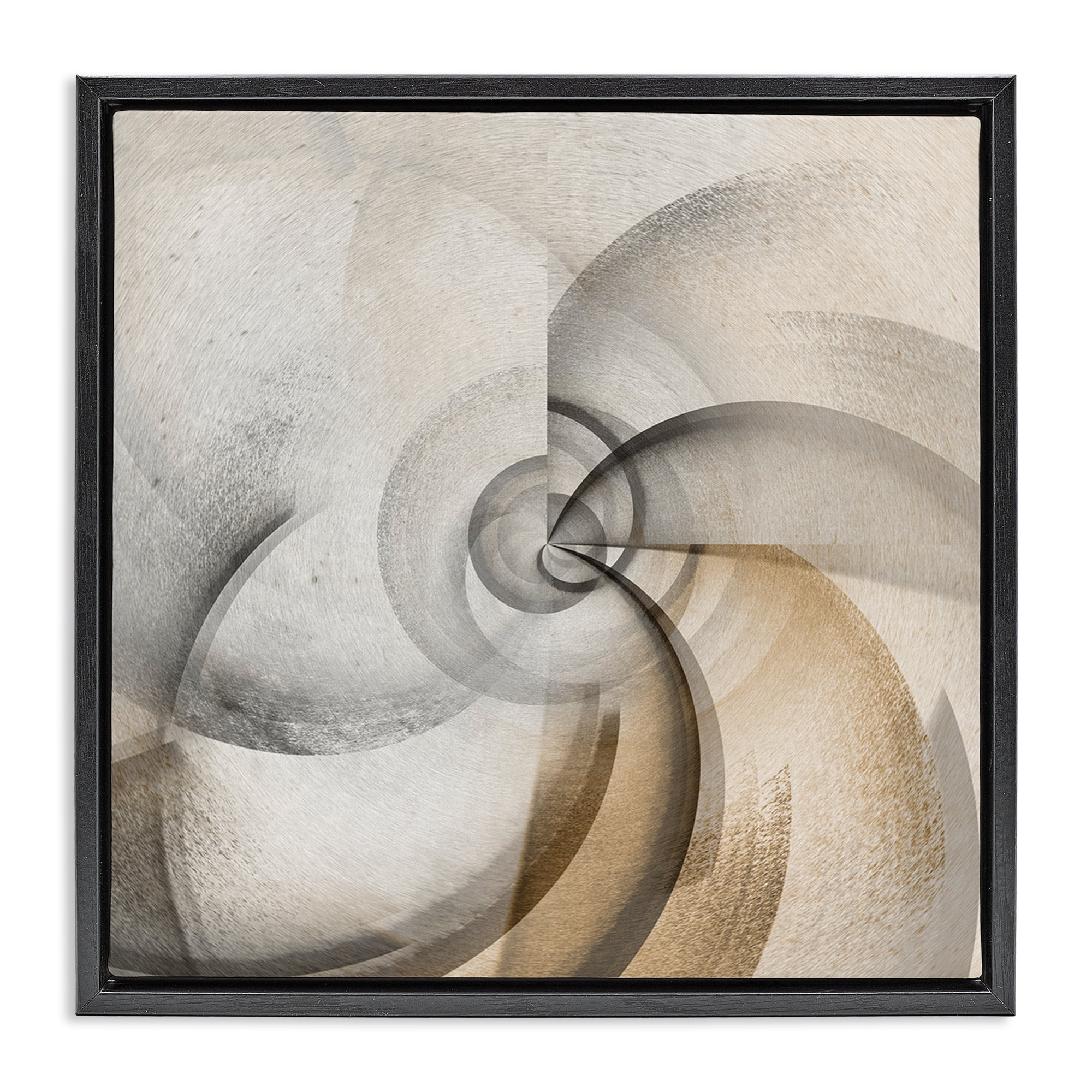 Stupell Industries Spinning Vortex Abstract Abstract Painting Black Floater Framed Canvas Art Print Wall Art, 25 x 25