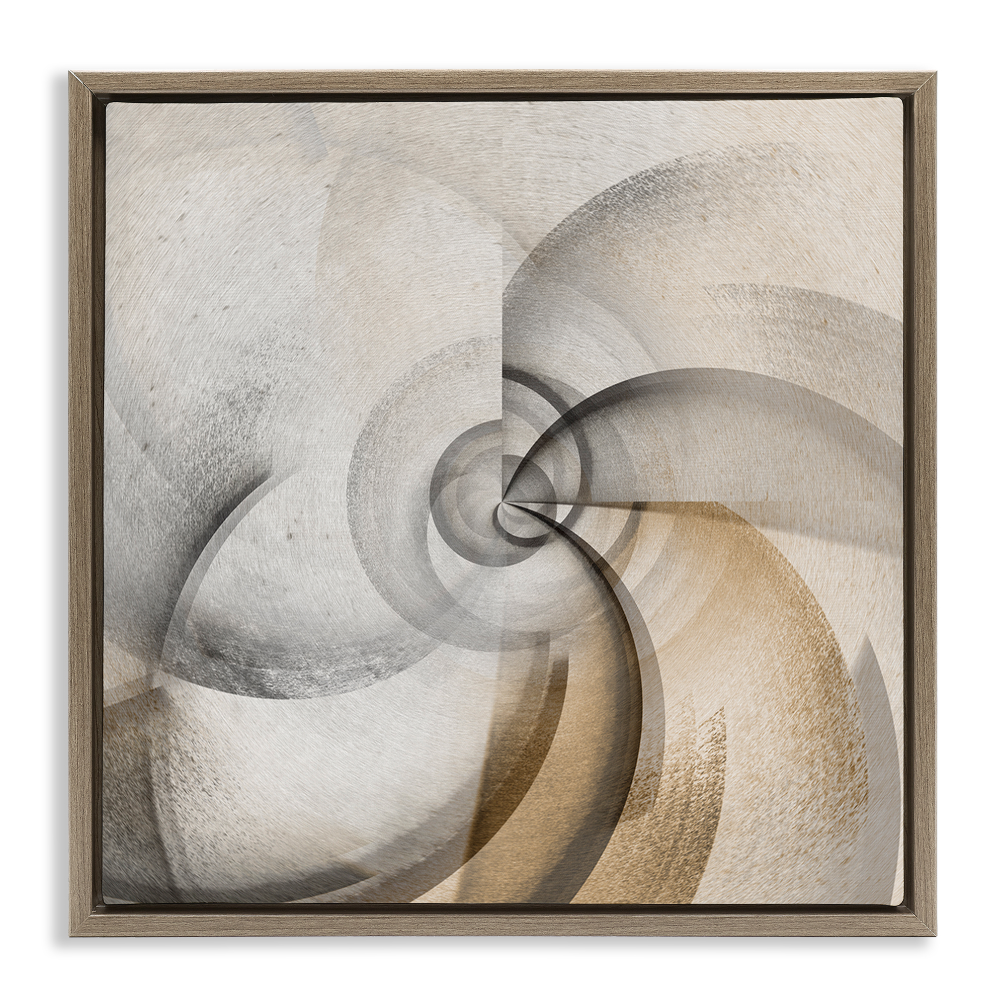 Stupell Industries Spinning Vortex Abstract Abstract Painting Brown Floater Framed Canvas Art Print Wall Art, 18 x 18