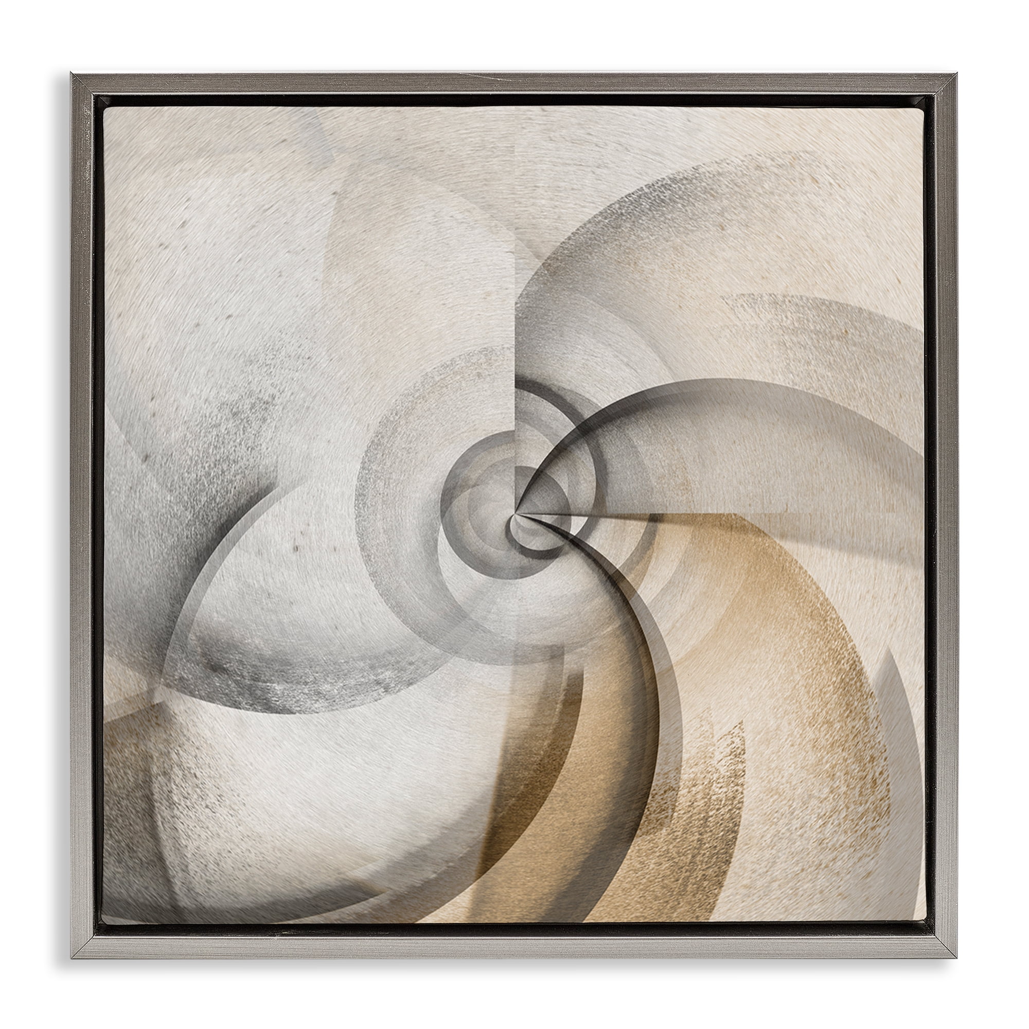 Stupell Industries Spinning Vortex Abstract Abstract Painting Gray Floater Framed Canvas Art Print Wall Art, 25 x 25