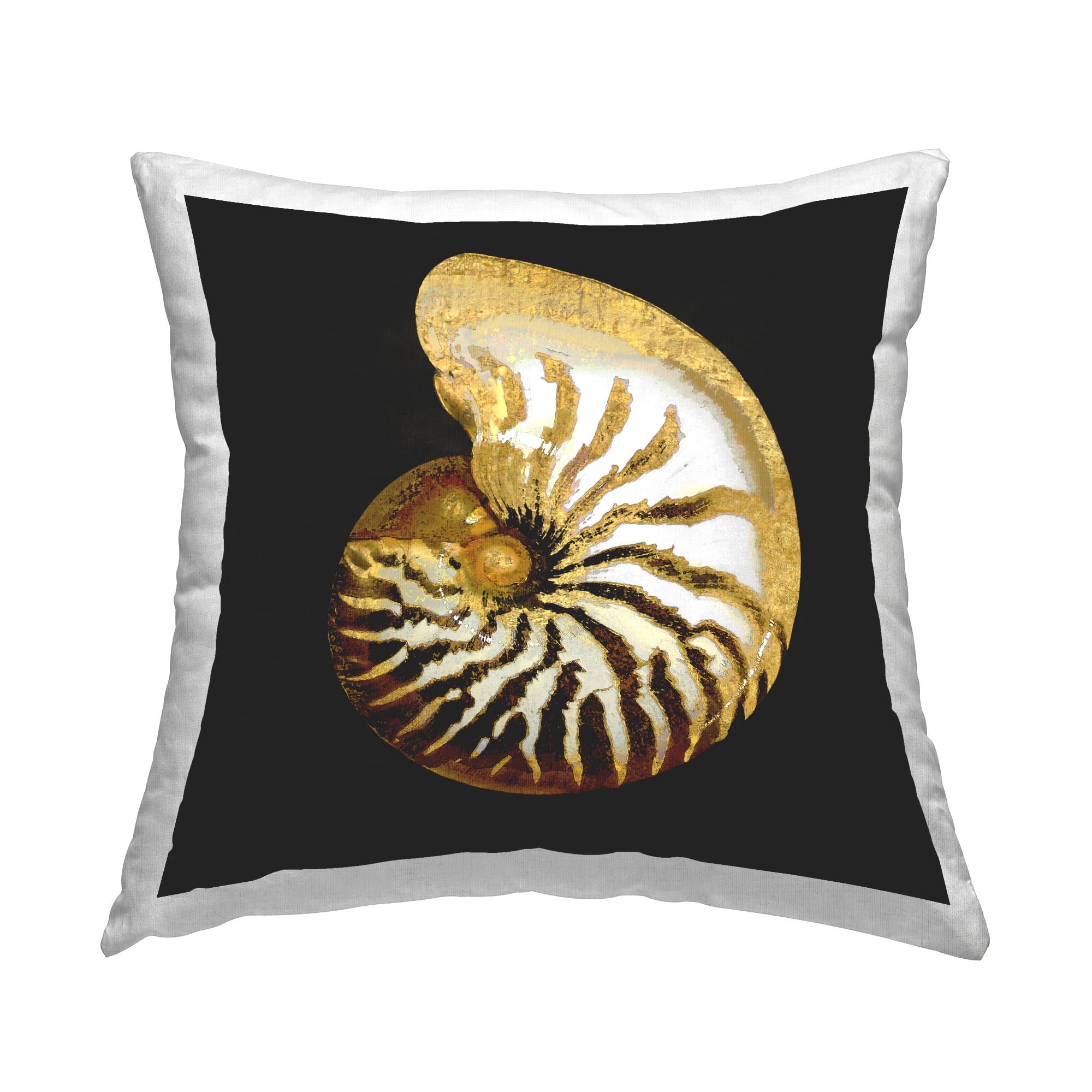 Stupell Industries Spiral Patterned Shell Decorative Printed Throw Pillow Design by Caroline Kelly.