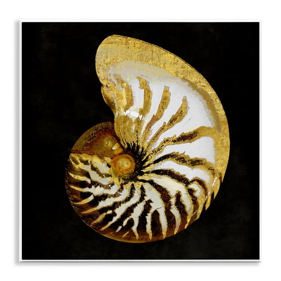 Stupell Industries Spiral Patterned Shell Nautical & Beach Painting Unframed Art Print Wall Art, 12 x 12