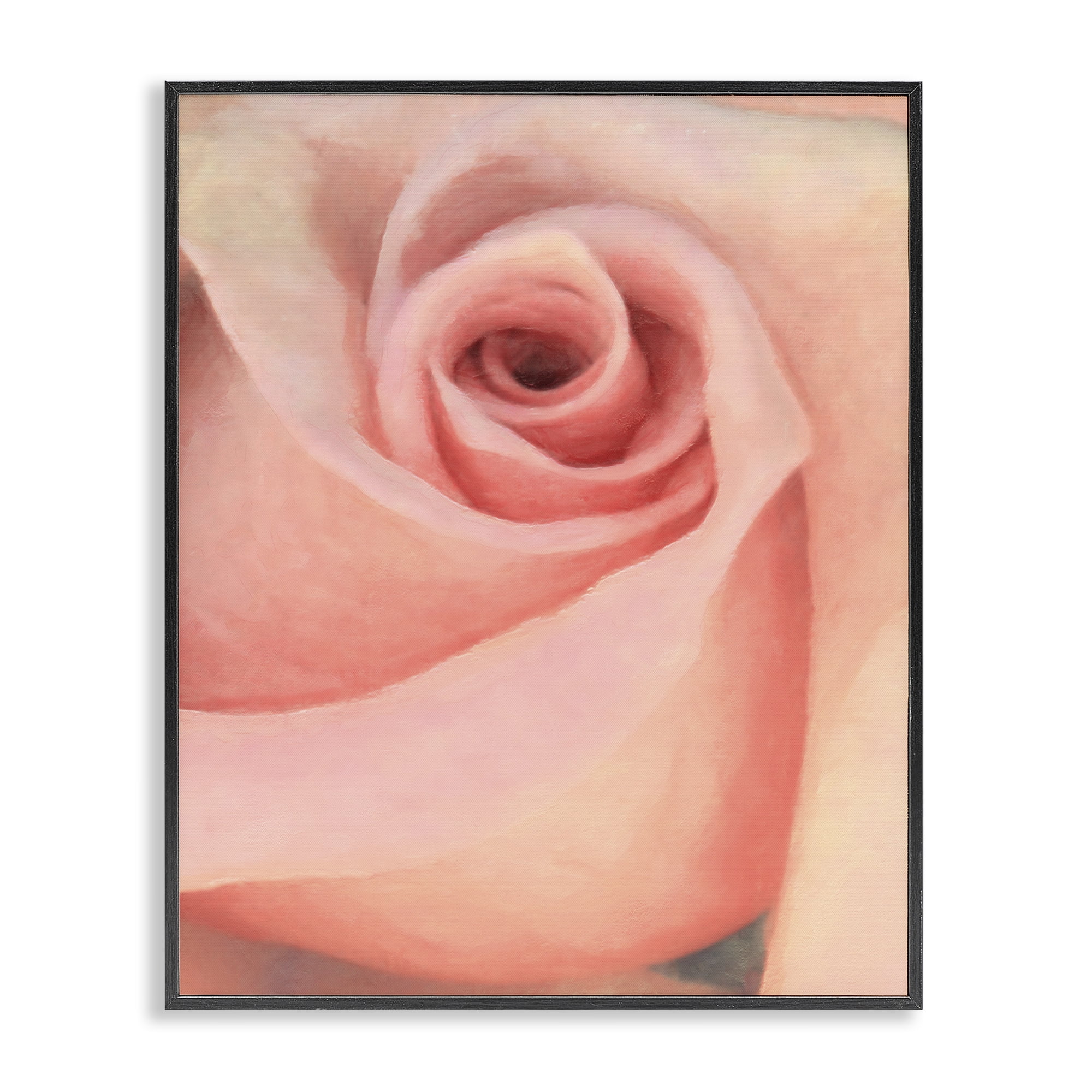 Stupell Industries Spiral Rose Anther Botanical & Floral Painting Black Framed Art Print Wall Art, 16 x 20