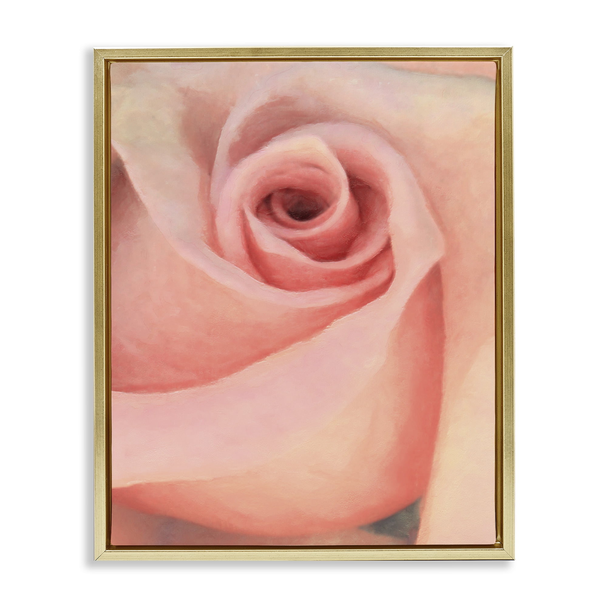 Stupell Industries Spiral Rose Anther Botanical & Floral Painting Gold Floater Framed Art Print Wall Art, 25 x 31
