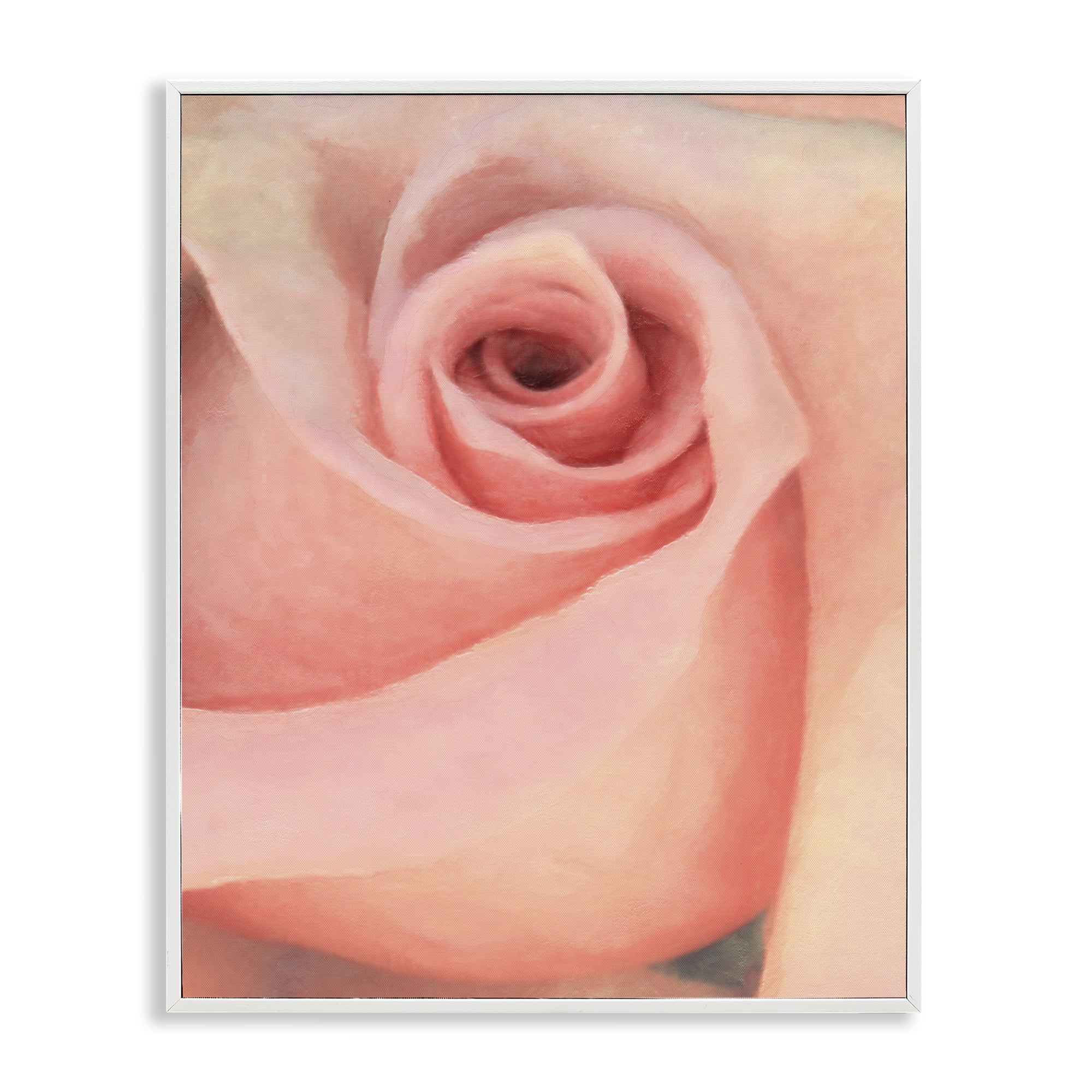 Stupell Industries Spiral Rose Anther Botanical & Floral Painting White Framed Art Print Wall Art, 16 x 20