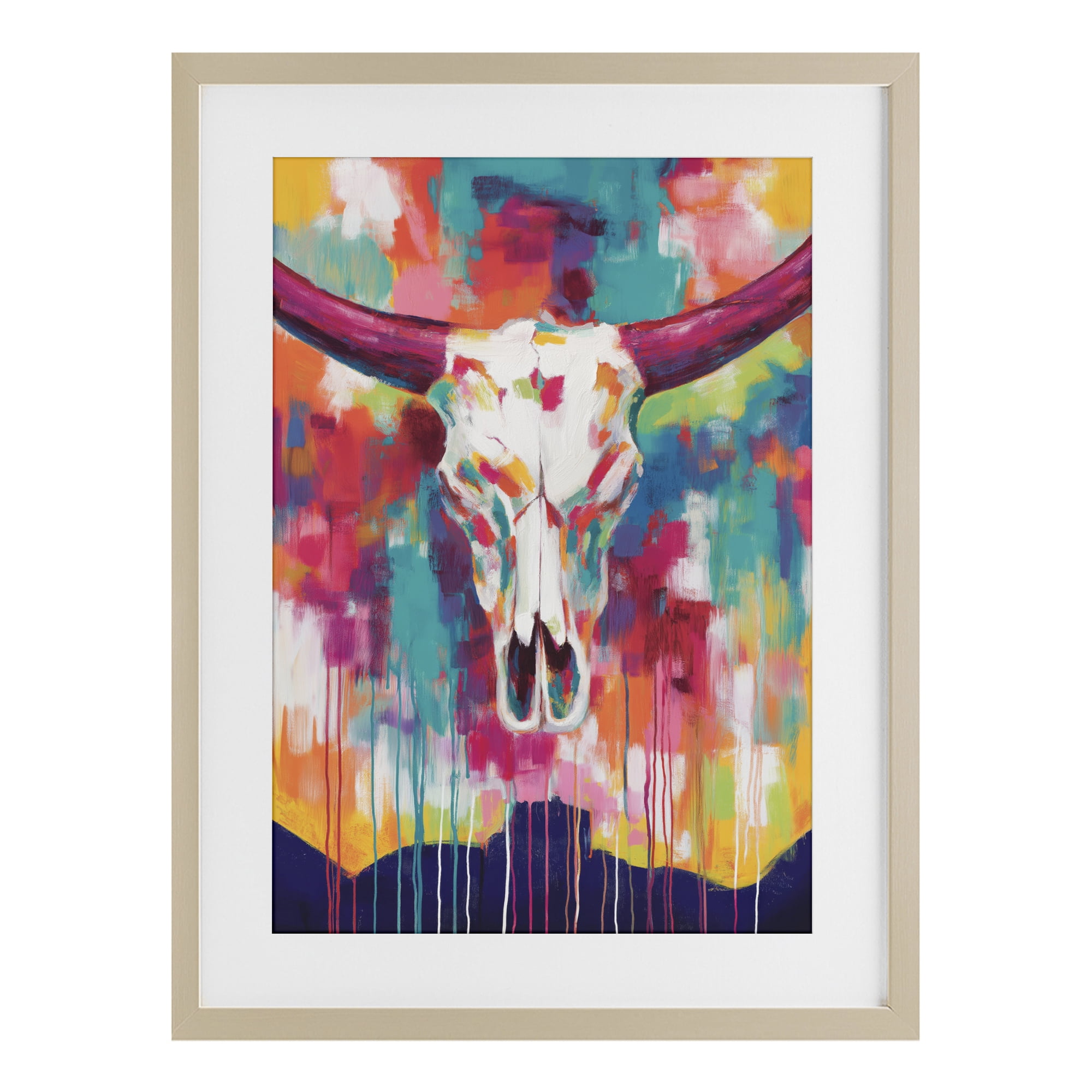 Stupell Industries Spirit Of The West Skull Birch Framed Print Under Glass, design by Chromatic Storm Studio