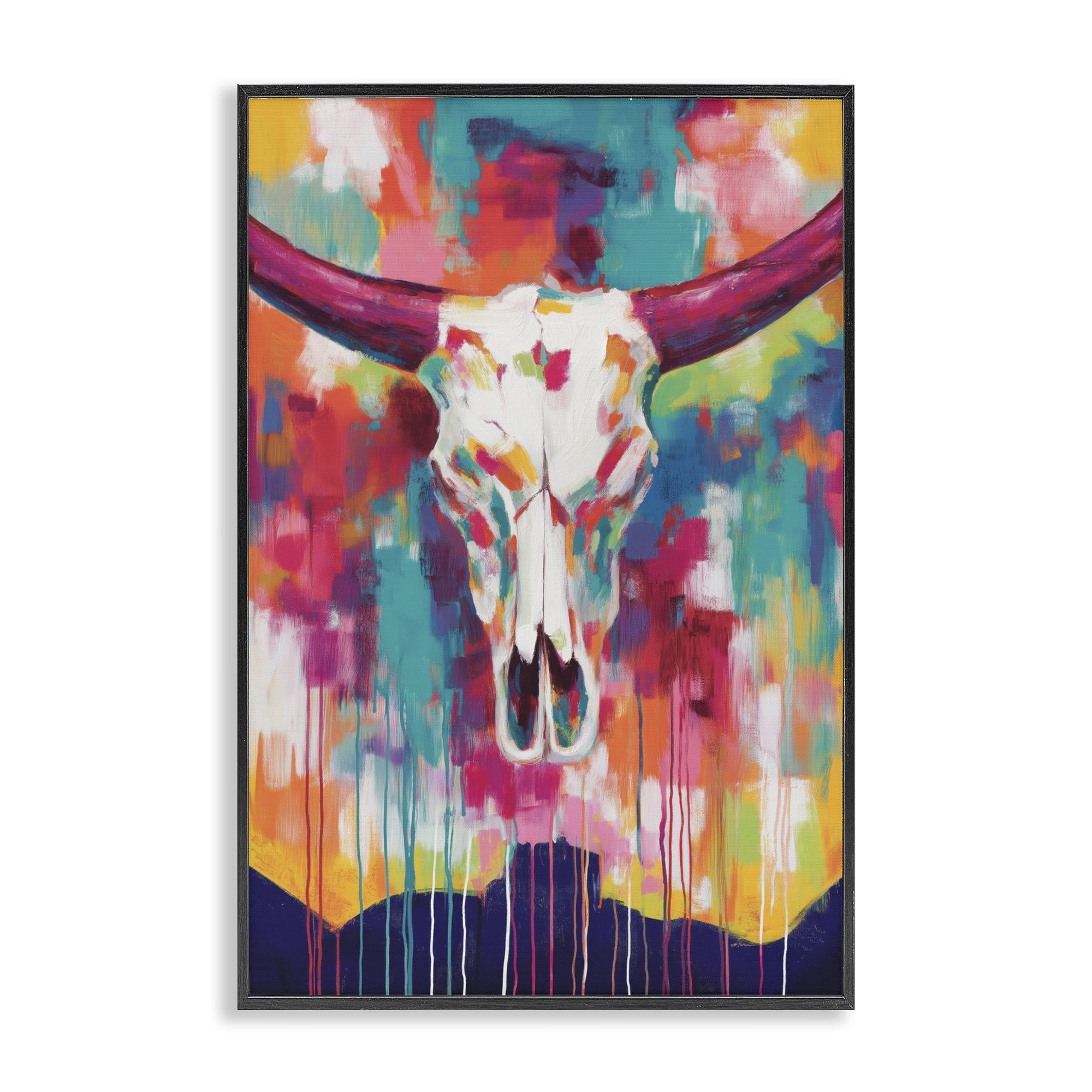 Stupell Industries Spirit Of The West Skull Black Framed Giclee Art, design by Chromatic Storm Studio