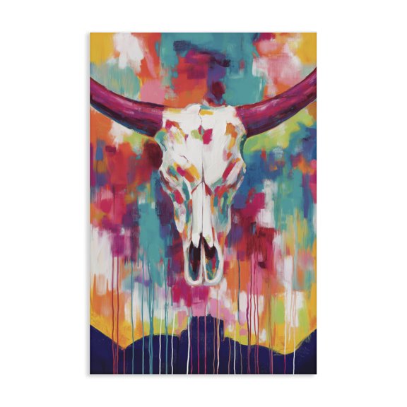 Stupell Industries Spirit Of The West Skull Canvas Wall Art, design by Chromatic Storm Studio