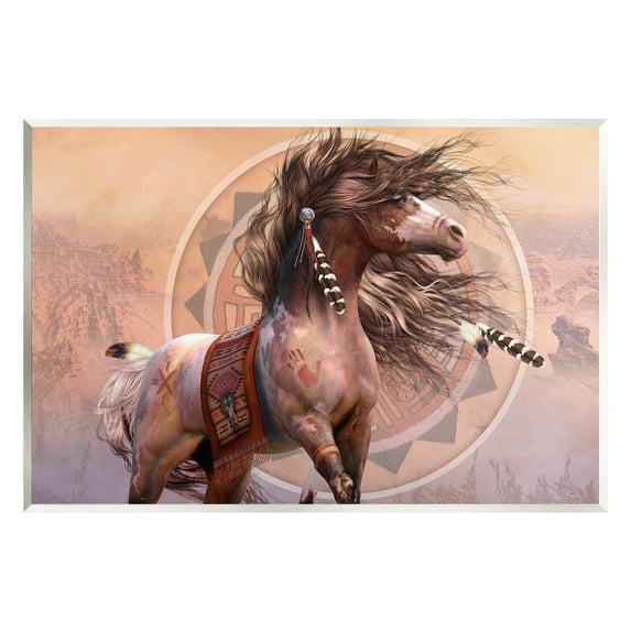 Stupell Industries Spirit Warrior Horse Animals & Insects Painting Unframed Art Print Wall Art, 15 x 10